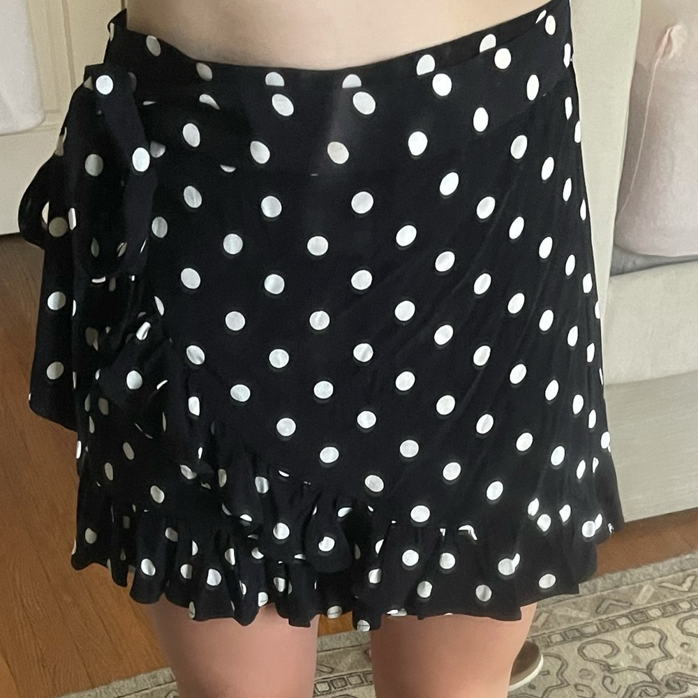 ZARA black & white polka dot tie skort w/ tags